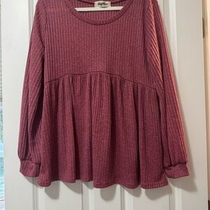 Women's Pink Ribbed Top